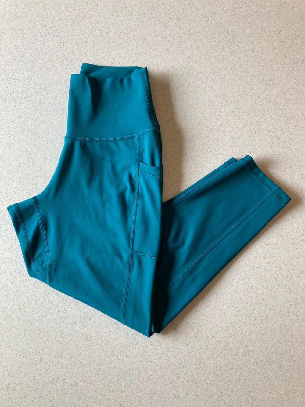 Colorfulkoala High-Rise Teal Capri Leggings w/ Side Pockets Women Size S